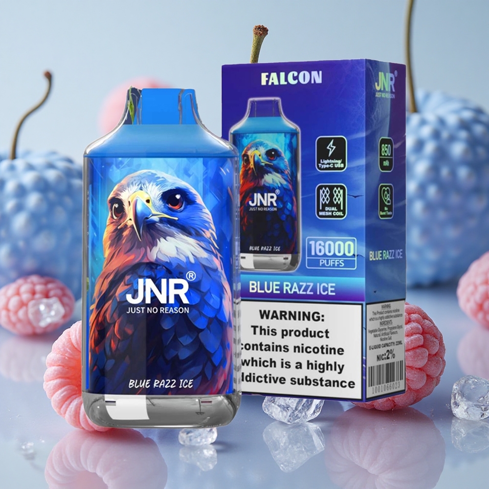 Modrá Malina Led JNR Falcon 16000 Puffs 850 mAh 22ml velkoobchod Česká Republika