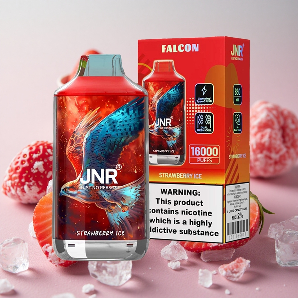 jahodový led JNR Falcon 16000 Puffs 850 mAh 22ml velkoobchod Česká Republika
