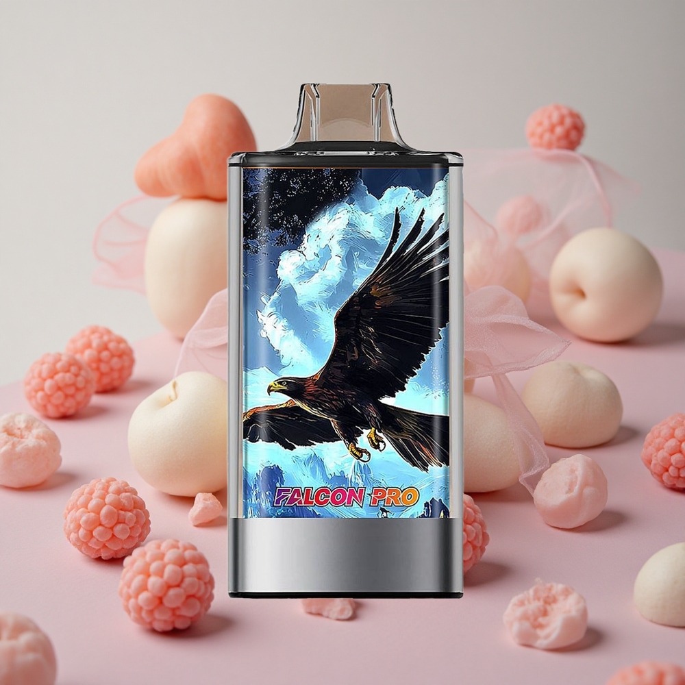 Bílá broskev & malina JNR Falcon Pro 28000 28000 šluků 30ml předplněná kapacita USB Type-C nabíjení velkoobchod Česká Republika