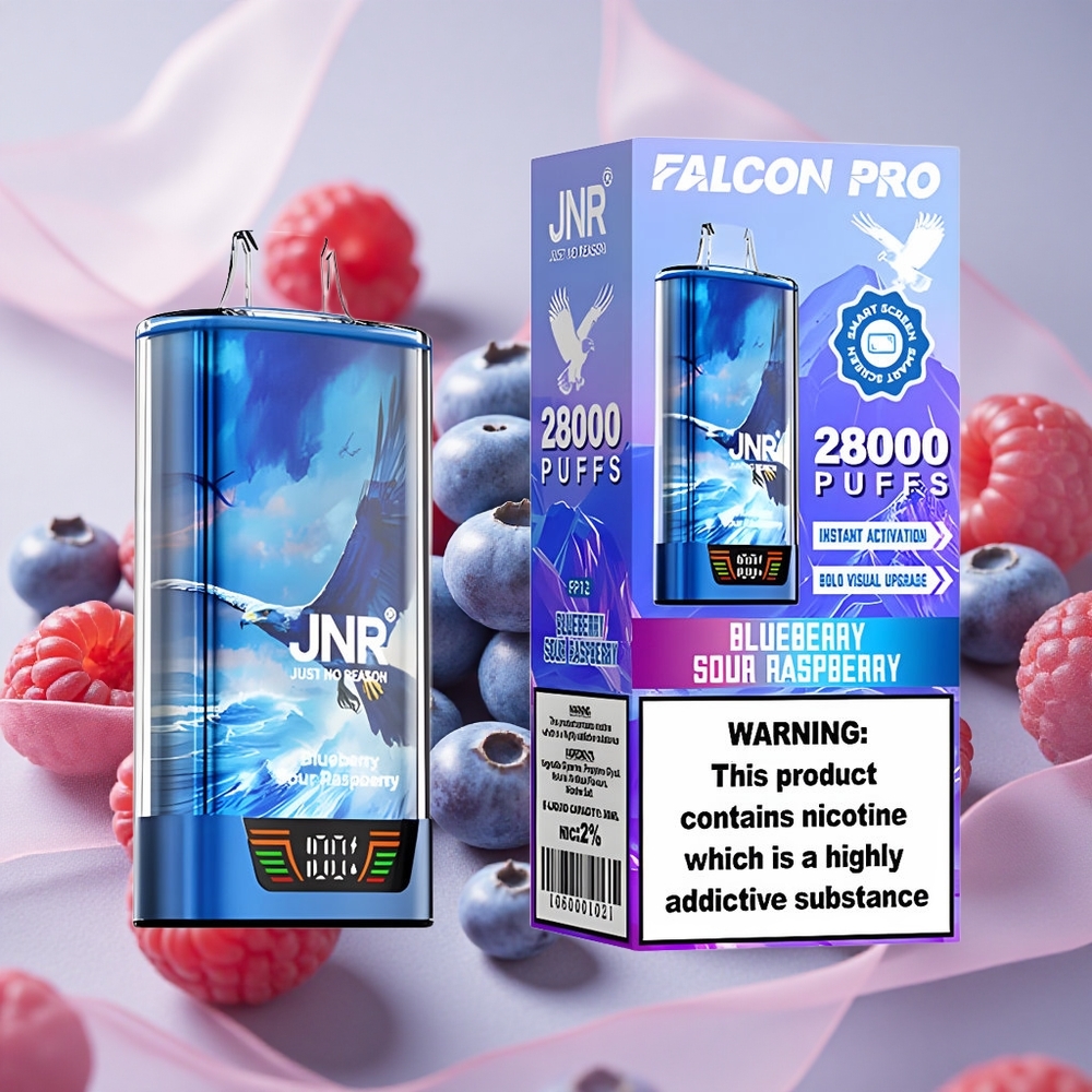 Borůvka Kyselá Malina JNR Falcon Pro 28000 Jednorázová Vape 30ml Předplněná Kapacita 950mAh Kapacita Baterie velkoobchod Česká Republika
