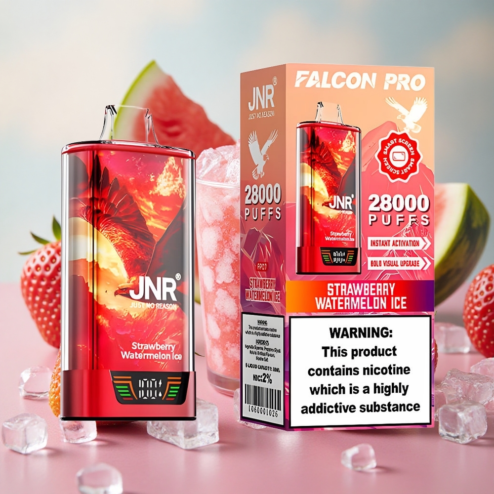 Jahoda Vodní Meloun Led JNR Falcon Pro 28000 28000 Tahů 30ml Předplněná Kapacita 950mAh Kapacita Baterie velkoobchod Česká Republika