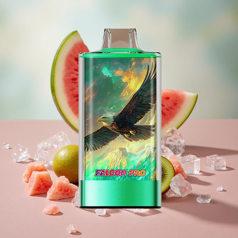 Kiwi Meloun Led JNR Falcon Pro 28000 Jednorázová Vape 950mAh Kapacita Baterie 30ml Předplněná Kapacita velkoobchod Česká Republika
