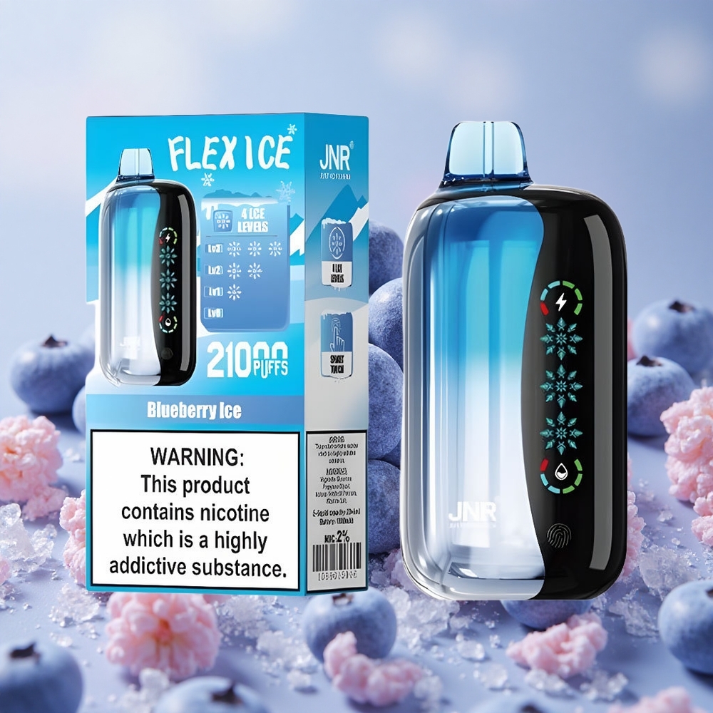 Borůvkový led JNR Flex Ice 21000 Puffs 26ml E-liquid 1.2 Ohm Dual Mesh velkoobchod Česká Republika