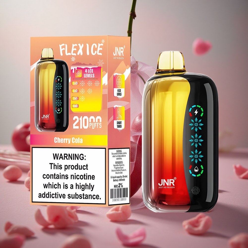 Třešňová Kola JNR Flex Ice 21000 Puffs 26ml E-kapalina Nastavitelný Vzduchový Průtok velkoobchod Česká Republika