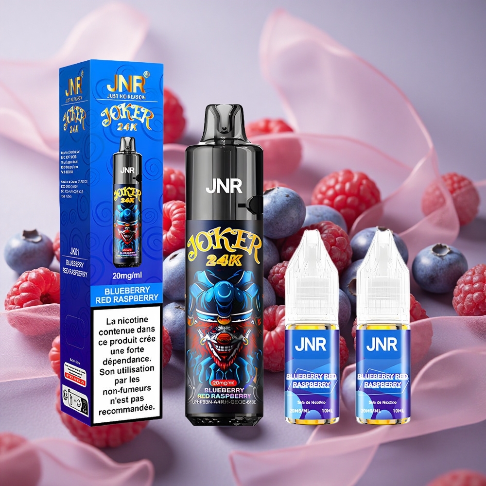 Borůvka Červená Malina JNR Joker 24K Puffs Jednorázová E-cigareta 2% Nikotinu 800mAh Baterie velkoobchod Česká Republika