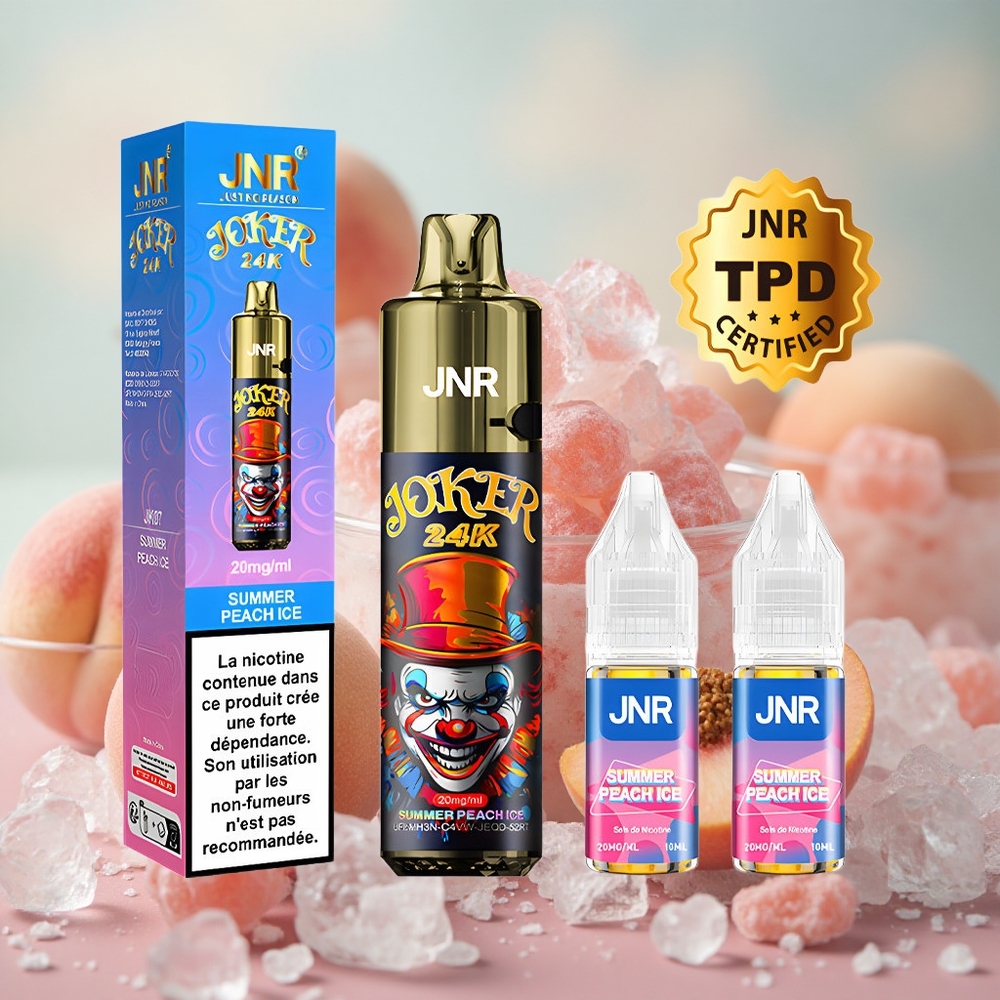 Letní broskev led JNR Joker 24000 šluků 2% Nikotinu 800mAh baterie velkoobchod Česká Republika