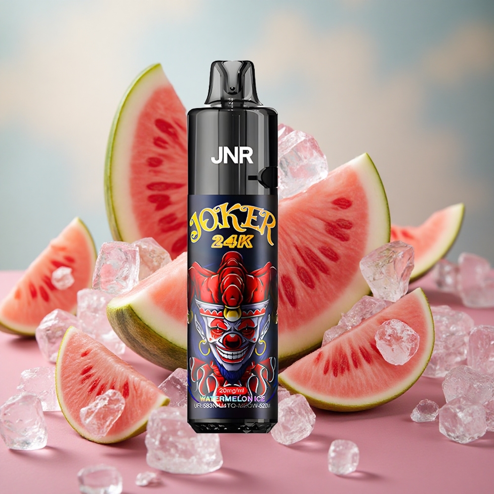 Melounový led JNR Joker 24K Puffs Jednorázová Vape Viditelné hladiny e-liquidu 800mAh baterie velkoobchod Česká Republika