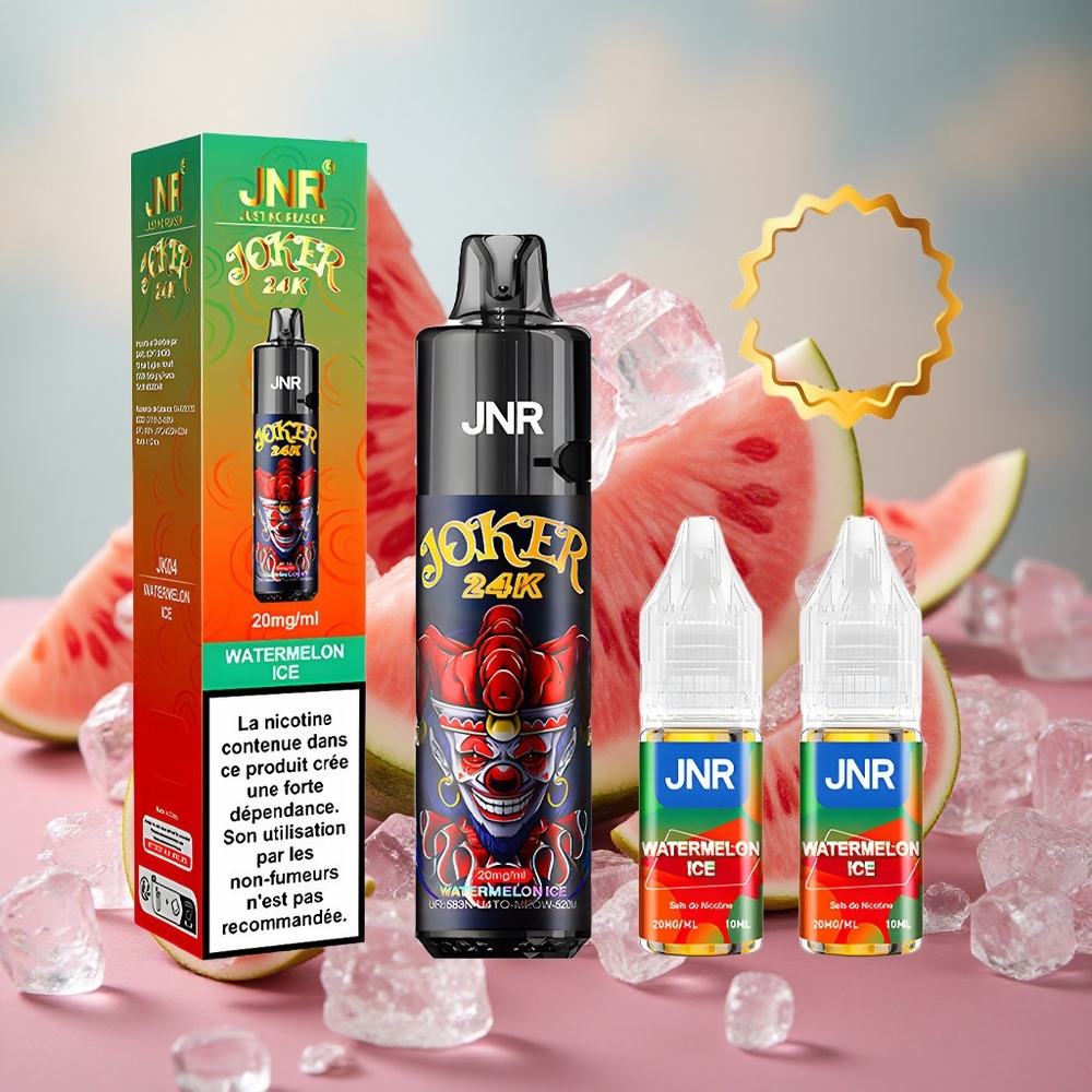 Melounový led JNR Joker 24K Puffs Jednorázová Vape Viditelné hladiny e-liquidu 800mAh baterie velkoobchod Česká Republika