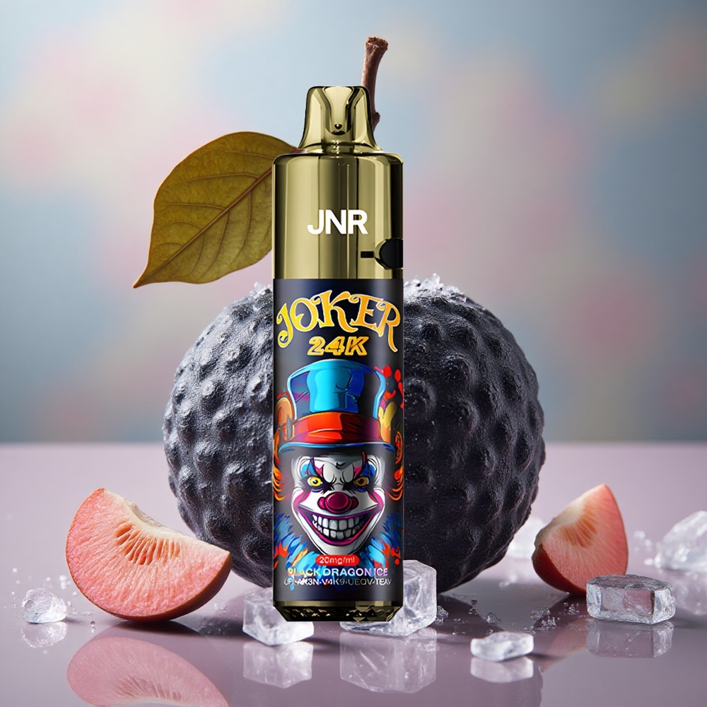 Černý Drahokam Ledový JNR Joker 24K Puffs Jednorázová Vape 800mAh Baterie Viditelné Úrovně E-liquidu velkoobchod Česká Republika