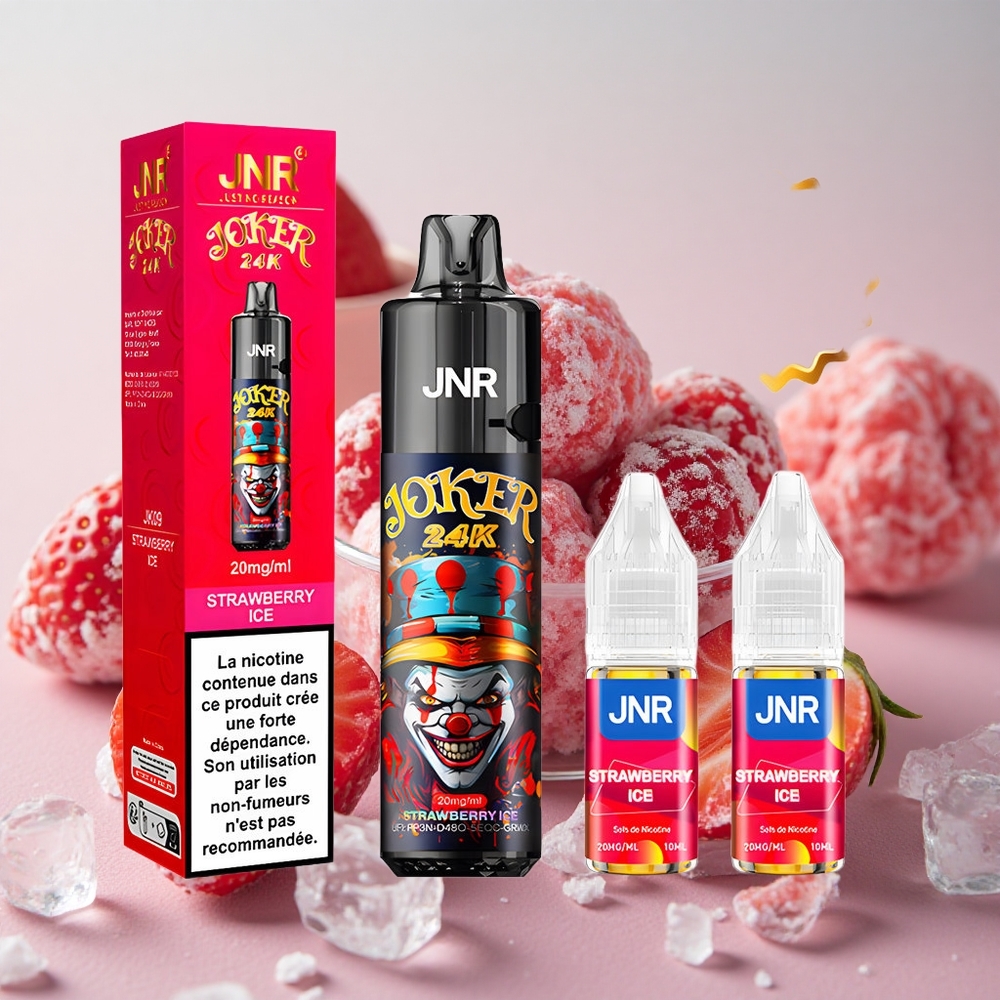 jahodový led JNR Joker 24K Puffs Jednorázová Vape 24000 šluků 2+10ml doplnitelný nádrž velkoobchod Česká Republika