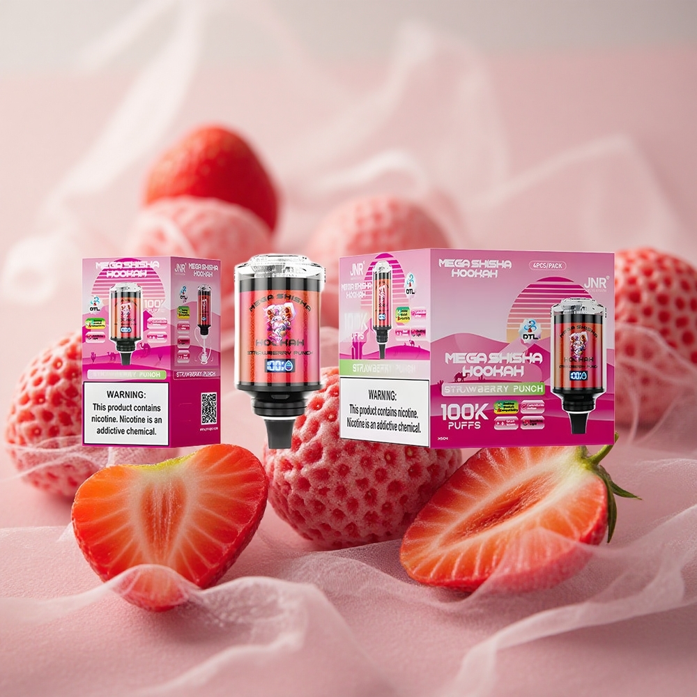 Jahodová Punch JNR Mega Shisha 100 000 šluků Hookah Stolní Kompatibilita Interaktivní Chytrá Obrazovka velkoobchod Česká Republika