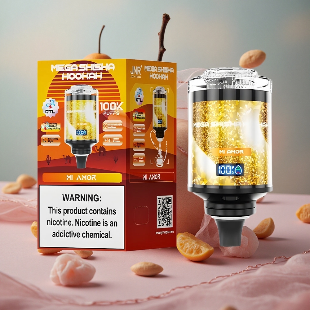 Mi Amor JNR Mega Shisha Hookah 100000 šluků Desktop Kompatibilita 60ml kapacita e-liquidu velkoobchod Česká Republika