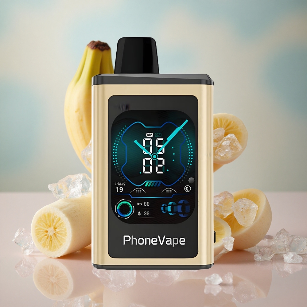 Banánová zmrzlina JNR PhoneVape 30000 šluků Jednorázová e-cigareta s Turbo režimem a Plnou obrazovkou velkoobchod Česká Republika