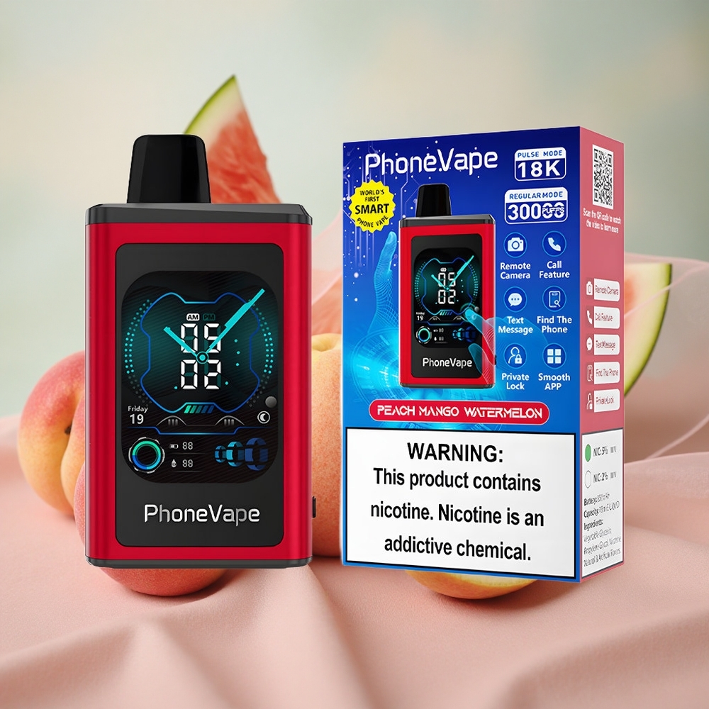 Broskvová Mango Meloun JNR PhoneVape 30000 šluků Turbo Režim Nastavitelný Průtok Vzduchu velkoobchod Česká Republika