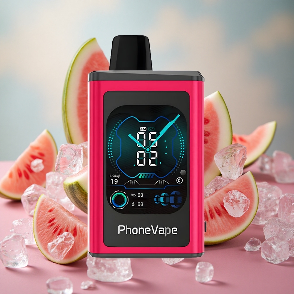 Meloun Led JNR PhoneVape 30000 šluků Jednorázová e-cigareta s Turbo Režim a Plnou Obrazovkou velkoobchod Česká Republika