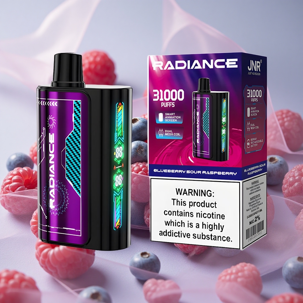 Borůvka Kyselá Malina JNR Radiance 31000 Tahů 28ml E-liquid 950 mAh Nabíjecí Baterie velkoobchod Česká Republika