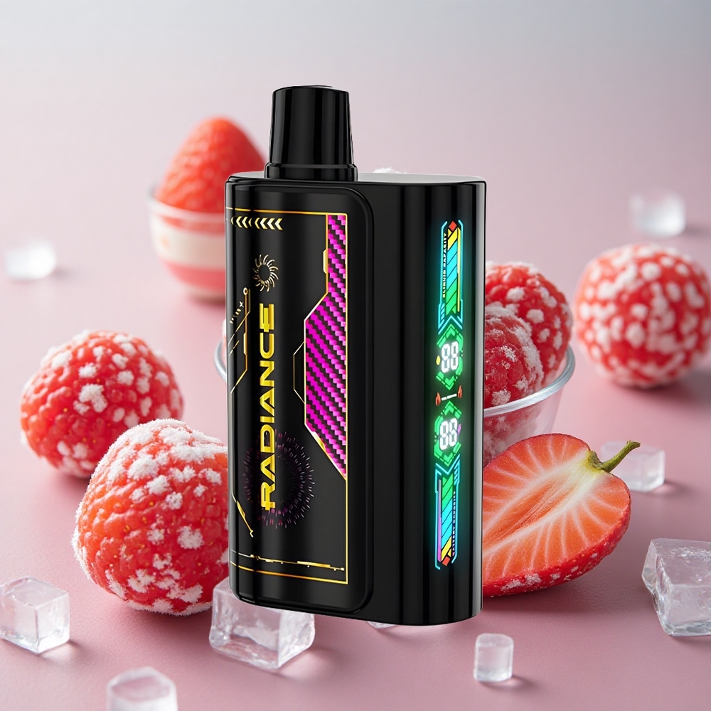 Jahodový led JNR Radiance 31000 Puffs 28ml E-liquid a 950 mAh Dobíjecí Baterie velkoobchod Česká Republika