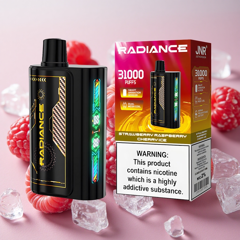 jahoda malina třešeň led JNR Radiance 31000 Puffs 28ml e-liquid 950 mAh dobíjecí baterie velkoobchod Česká Republika