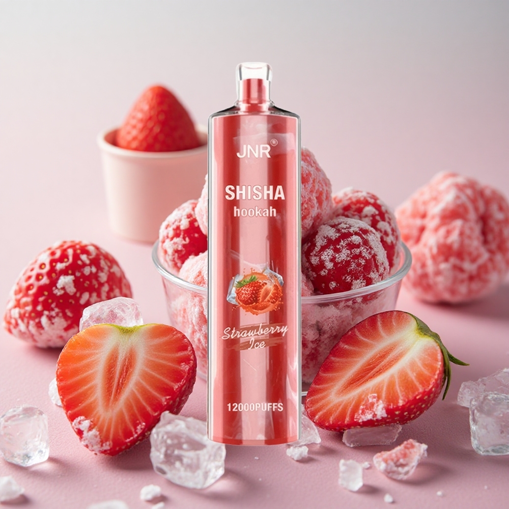 jahoda led JNR Shisha Hookah 12000 Puffs, 750mAh baterie, 24ml náplň, velkoobchod Česká Republika