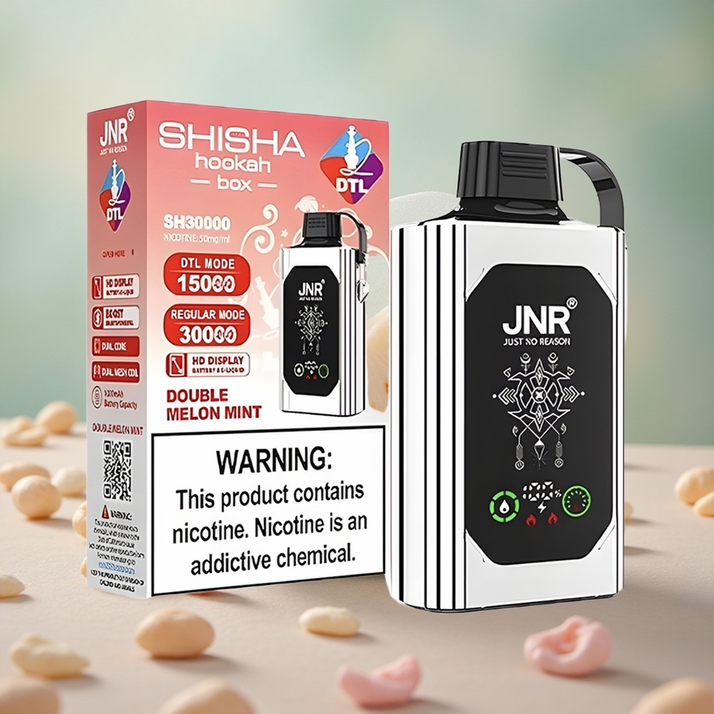 Dvojitý Meloun Máta JNR Shisha Hookah Box 20500 Puffs HD Displej, 25ml E-liquid, velkoobchod Česká Republika