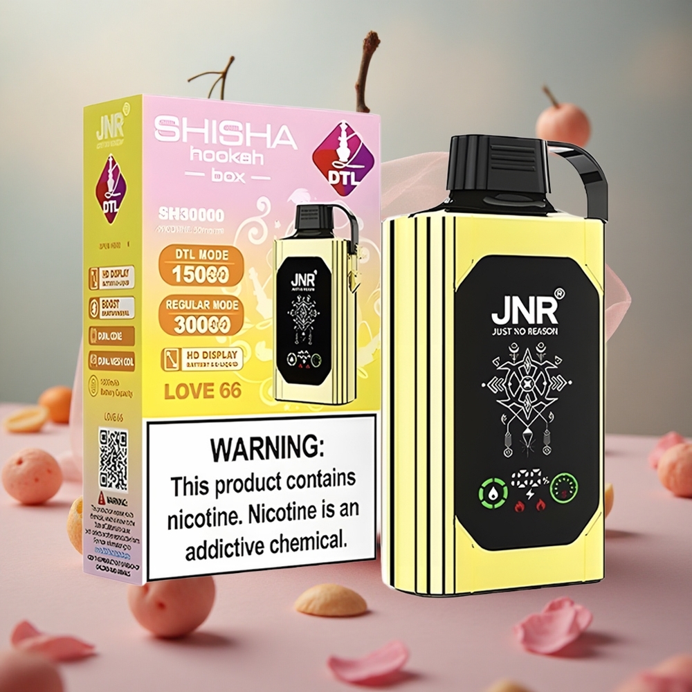 Láska 66 JNR Shisha Hookah Box 20500 Puffs HD Displej, Dvojitá Mřížková Cívka & Dvojité Jádro velkoobchod Česká Republika