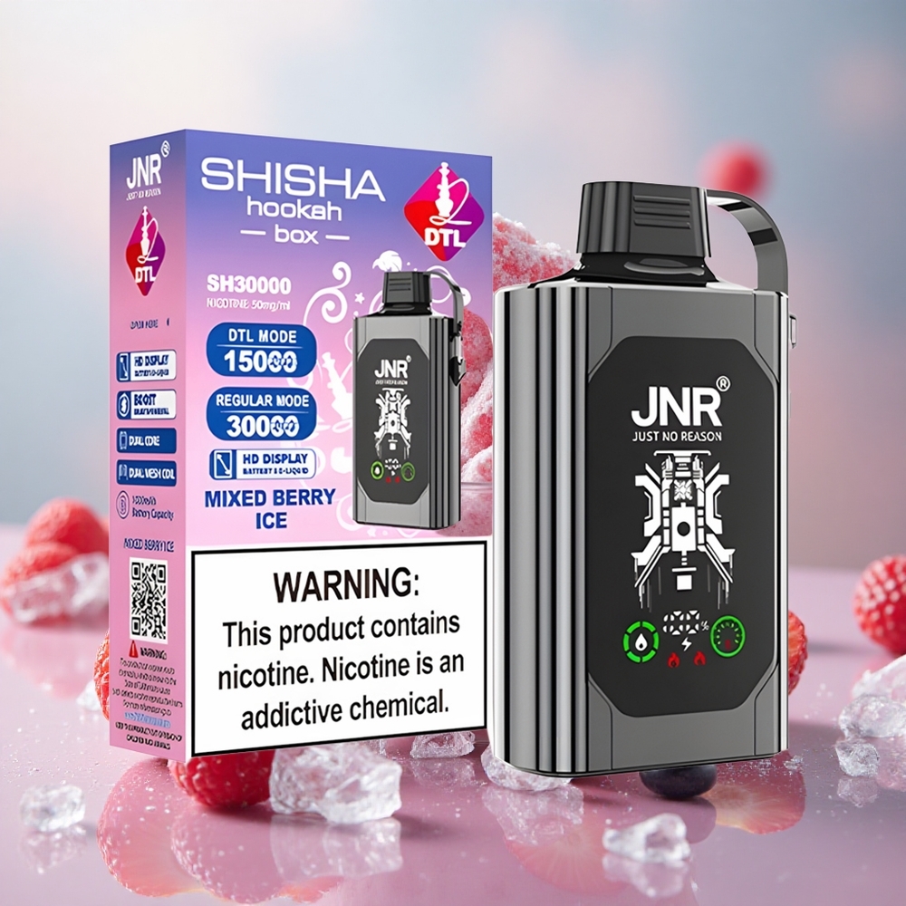 Směs Bobulí a Mrazu JNR Shisha Hookah Box 20500 Puffs 25ml Kapalina & 1000mAh Baterie velkoobchod Česká Republika