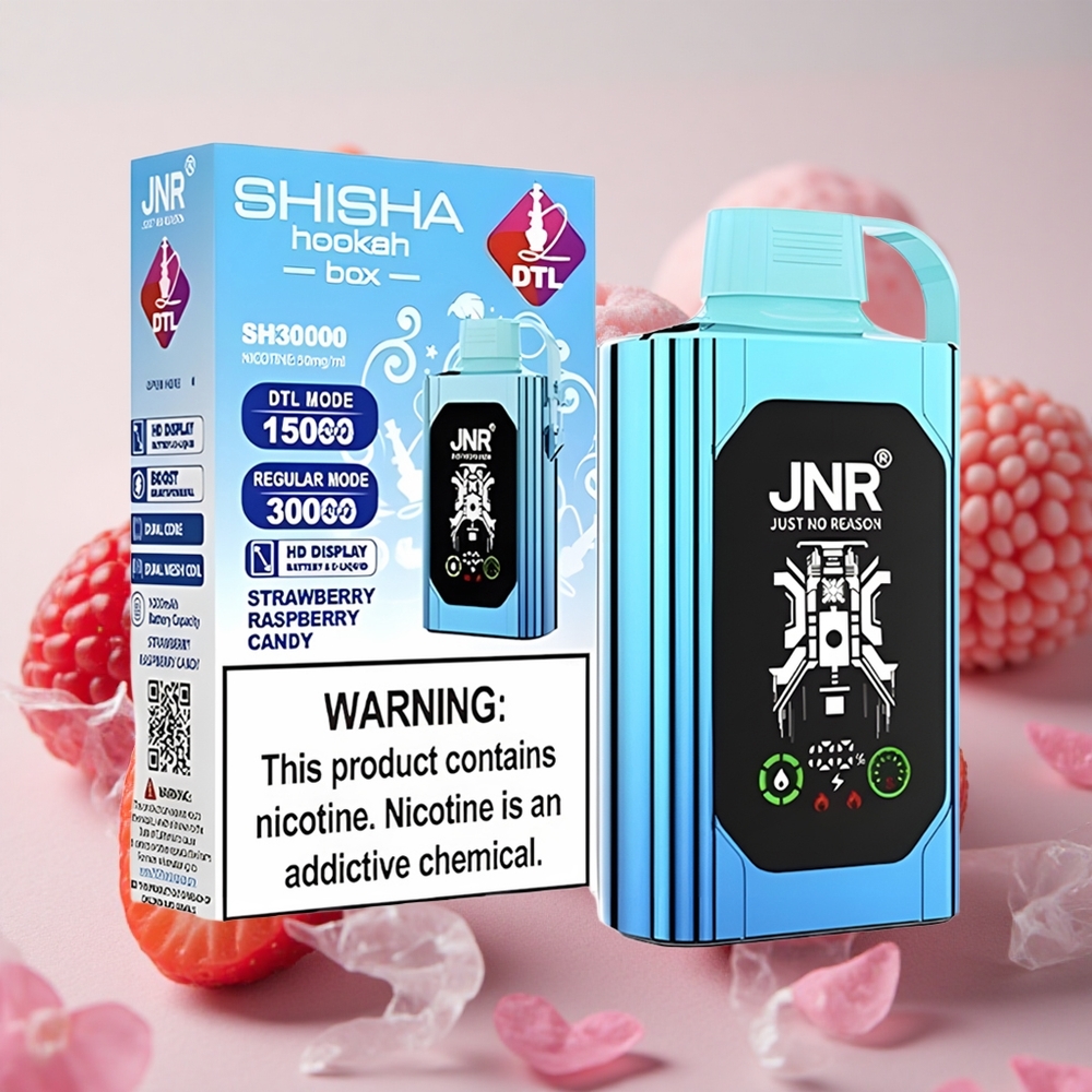 jahoda malina cukroví JNR Shisha Hookah Box 20500 Puffs HD Displej 1000mAh velkoobchod Česká Republika
