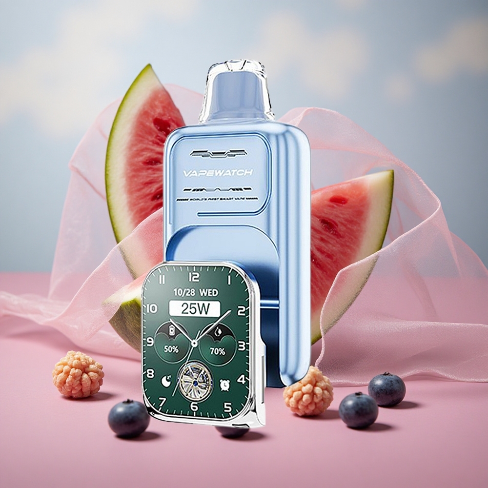 Borůvka Vodní Meloun JNR VapeWatch 30000 Puffs s kapacitou e-liquidu 19mL a obsahem Nikotinu 5% velkoobchod Česká Republika