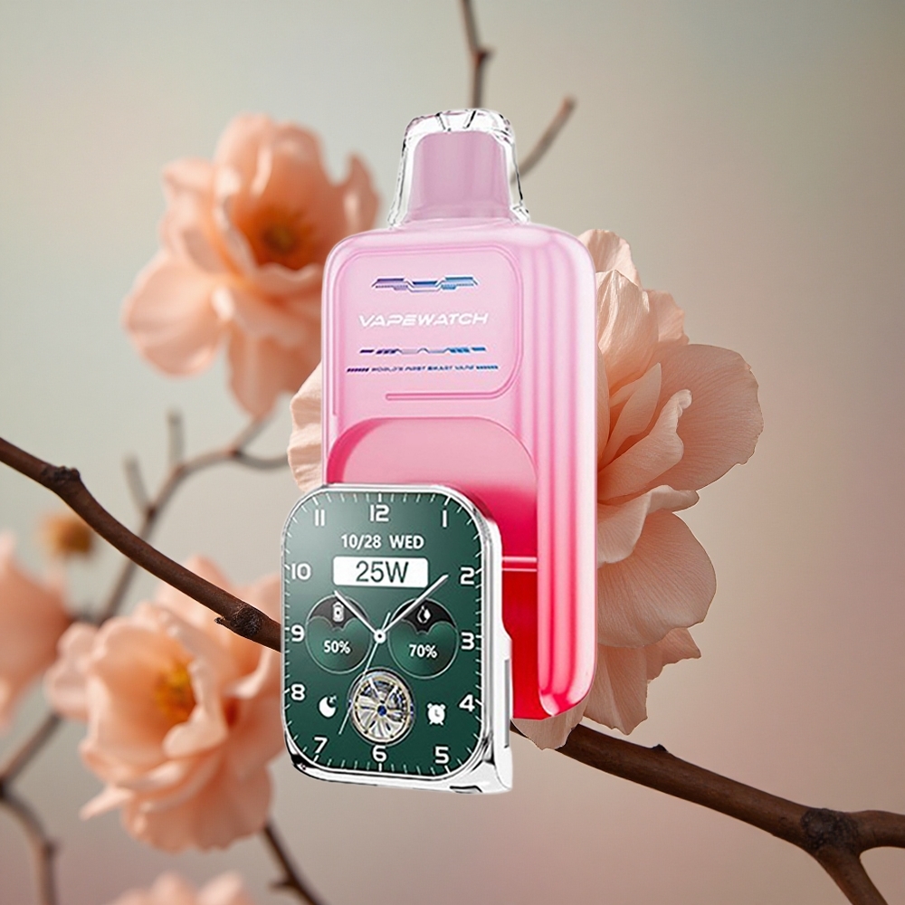 Broskev Gruzie JNR VapeWatch 30000 Puffs 19mL kapacita e-liquidu, 1000mAh kapacita baterie velkoobchod Česká Republika