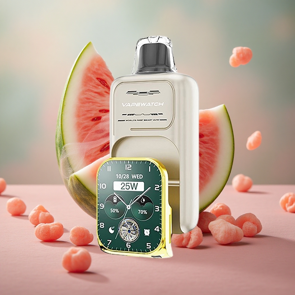 Melounový led JNR VapeWatch 30000 Puffs 1000mAh kapacita baterie 19mL kapacita e-liquidu velkoobchod Česká Republika