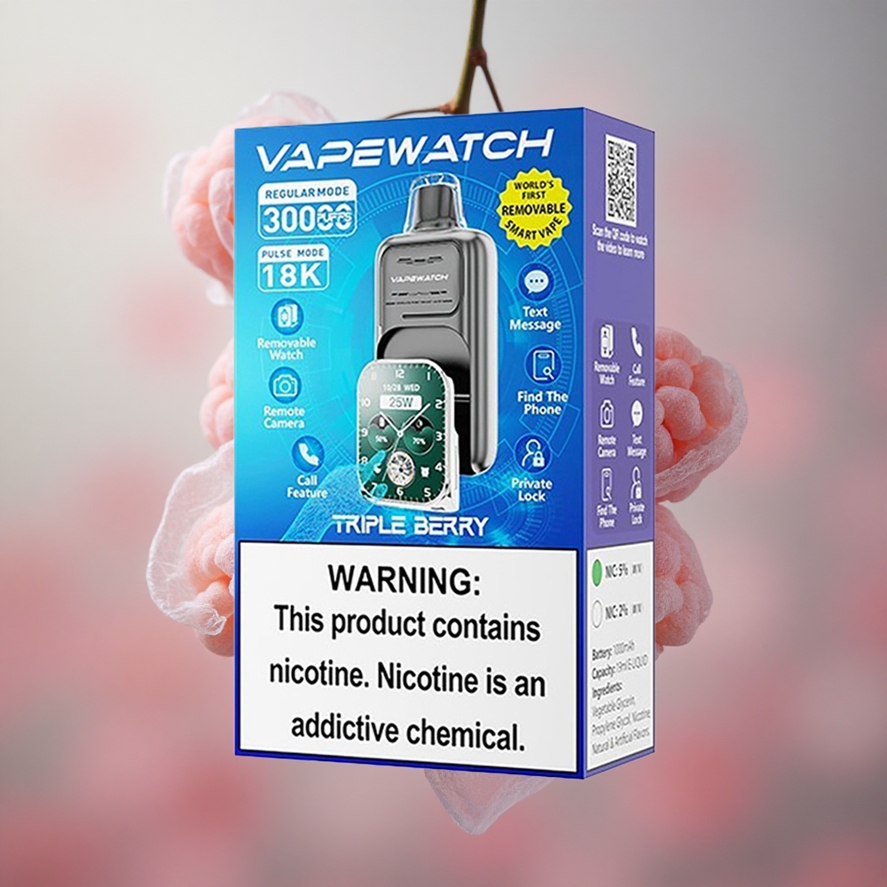 Trojitá Bobule JNR VapeWatch 30000 šluků Baterie 1000mAh Kapalina 19mL velkoobchod Česká Republika