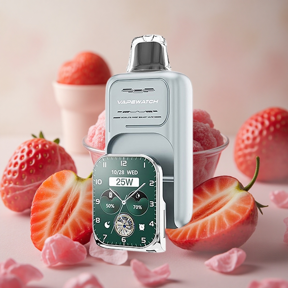 jahoda led JNR VapeWatch 30000 Puffs Jednorázová Vape 19mL e-liquid 1000mAh baterie velkoobchod Česká Republika
