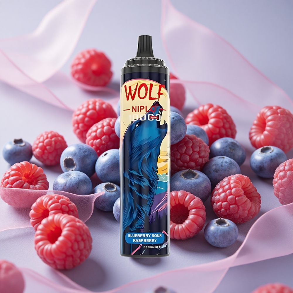 Borůvka Kyselá Malina JNR Wolf Niplo 10000 Puffs 20ml Kapacita E-liquid 650mAh Kapacita Baterie velkoobchod Česká Republika
