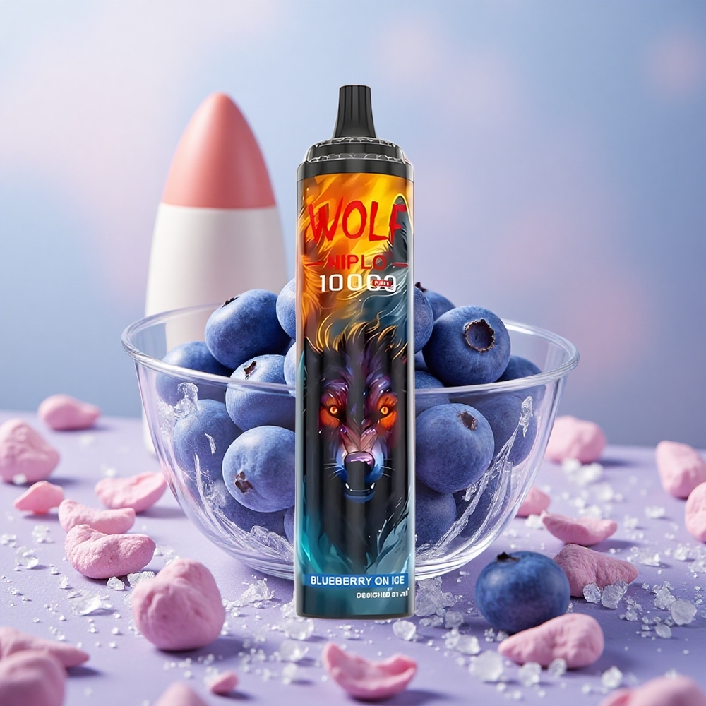 Borůvka na ledu JNR Wolf Niplo 10000 Puffs 20ml kapacita e-liquidu 650mAh kapacita baterie velkoobchod Česká Republika