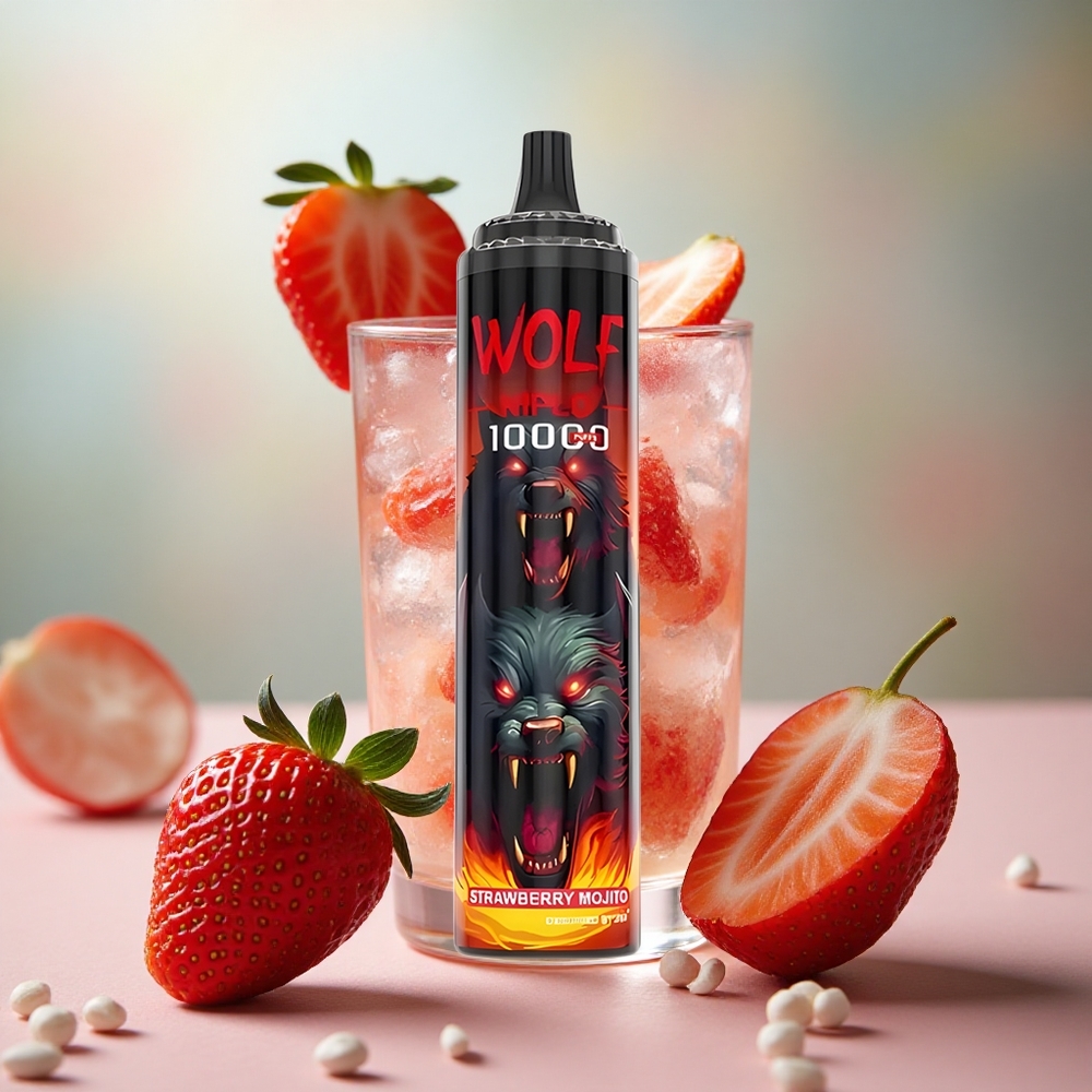 Jahoda Mojito JNR Wolf Niplo 10000 Puffs 20ml Kapacita E-liquidu 650mAh Kapacita Baterie velkoobchod Česká Republika