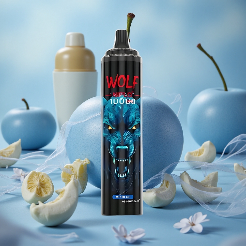 Modrá JNR Wolf Niplo 10000 Puffs 20ml Kapalina 650mAh Baterie velkoobchod Česká Republika