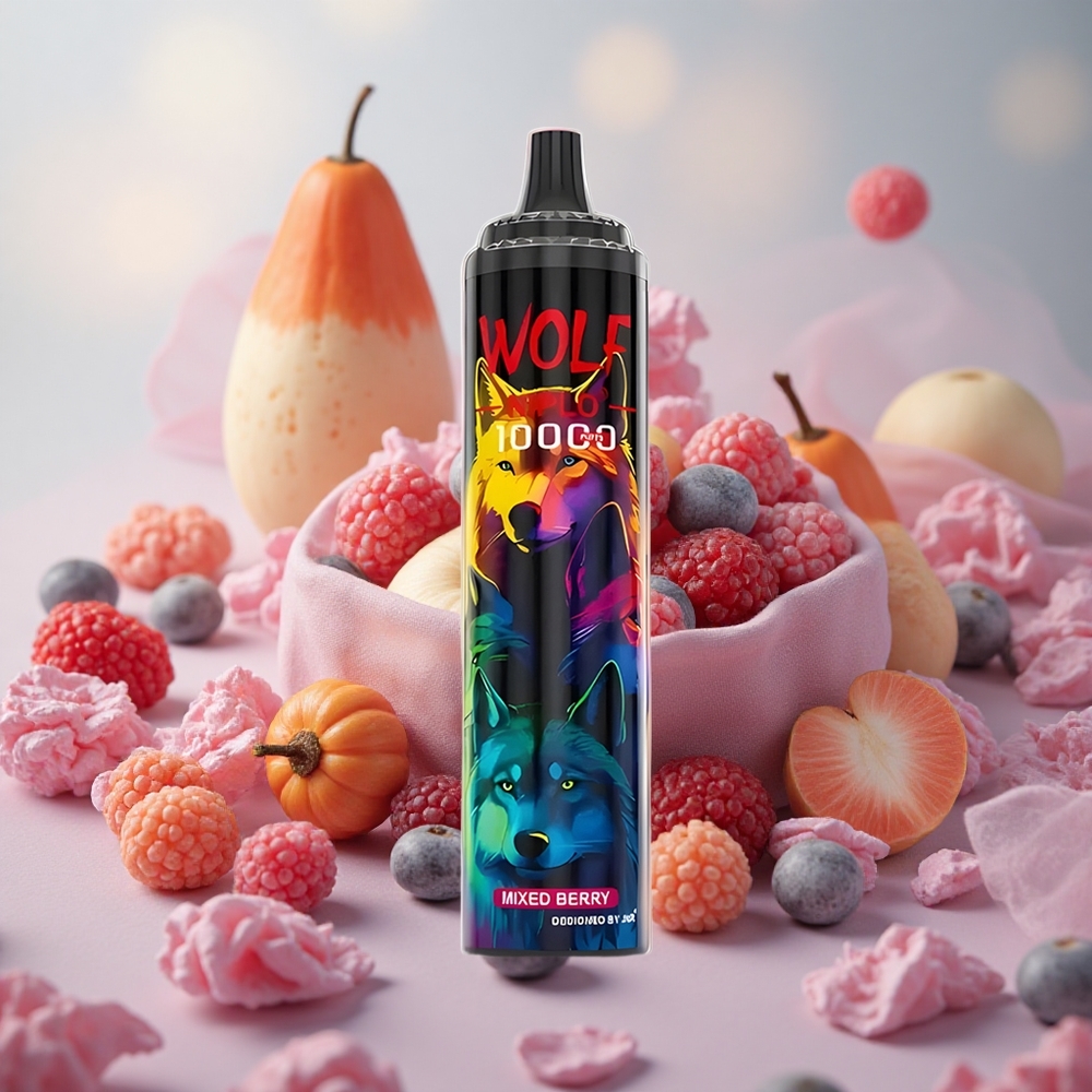 Směs lesních plodů JNR Wolf Niplo 10000 Puffs Mřížková cívka 1.0 Ohm Kapacita baterie 650mAh velkoobchod Česká Republika