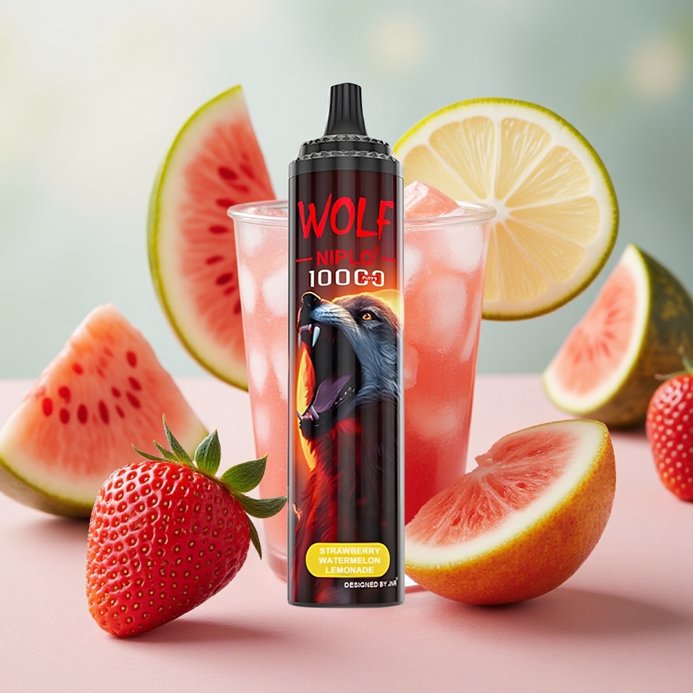 jahoda vodní meloun limonáda JNR Wolf Niplo 10000 Puffs 20ml e-liquid 650mAh baterie velkoobchod Česká Republika