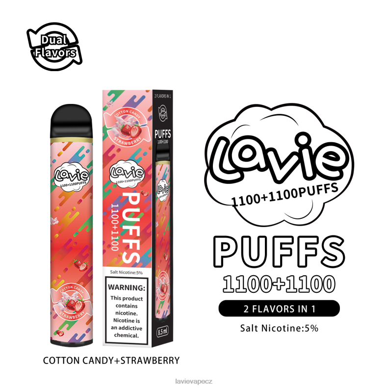 44FH6293 Lavie Puffs - cukrová vata/jahoda LAVIE BAR Switch 2200 tahů